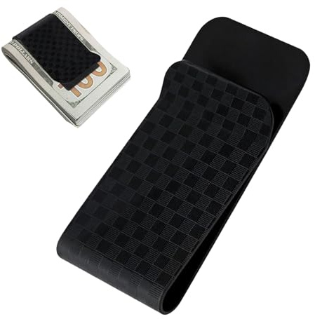 Carbon Fiber Money Clip Wallet Slim RFID Blocking Credit Card Holder Black