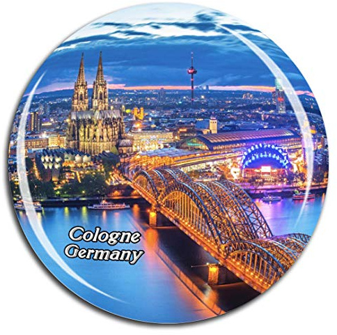 Weekino Deutschland Hohenzollernbrücke Köln Dreieck Köln Kühlschrankmagnet 3D Kristallglas Touristische Stadtreise City Souvenir Collection Geschenk Starker Kühlschrank Aufkleber