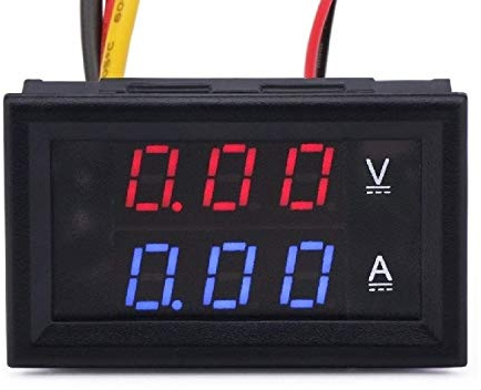 ATEC – [Modelo YB27VA] Voltímetro digital DC 0 – 100 V 10 A 0,28 pulgadas LED doble pantalla [Modelo YB27VA]