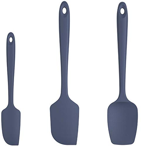 U-Taste Silikonspatel 3er-Set, 315℃ Hitzebeständiger Antihaft-Gummispachtel, Bpa Frei Flexibel Teigschaber & Kuchenschaber zum Kochen Mixen Backen Dekorieren (Mitternachtsblau)