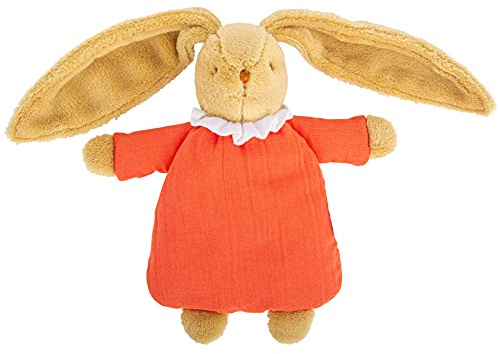 TROUSSELIER - Plüschtier - Häschen Engelnest - 20 cm hoch - Bio Baumwolle - Klassisch Chic - Ideales Geburtsgeschenk - Maschinenwaschbar - Farbe Oange