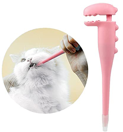 TAOZUA Katze Pillenschieber, Haustier Pillendosierer mit 2 Silikonspitzen, Medizin Pillenschieber für Katzen, Welpen und Kleintiere