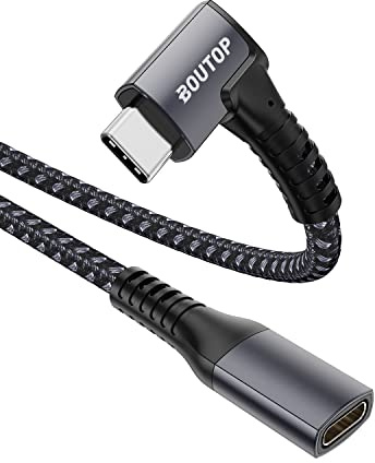 BOUTOP USB C Verlängerung 1,5M - USB 3.2 Typ C Winkel Verlängerungskabel Unterstützt 100W PD schnelles Laden&10Gpbs 4K@60Hz Video Kabel Kompatibel mit MacBook Pro/Air, iPad Pro/Air, Galaxy S22/S21/S20