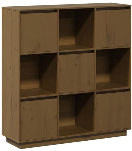 vidaXL Highboard Sideboard Kommode Schrank Anrichte Beistellschrank Mehrzweckschrank Holzschrank Hochschrank Honigbraun 110,5x35x117cm Massivholz Kiefer