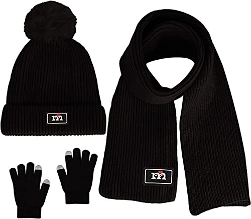 ShuoBeiter 3-10 Jahre alt Jungen Mädchen Winter Strickmütze Schal Handschuhe Set, Fleece gefüttert Kinder Mütze Schal Handschuhe Set