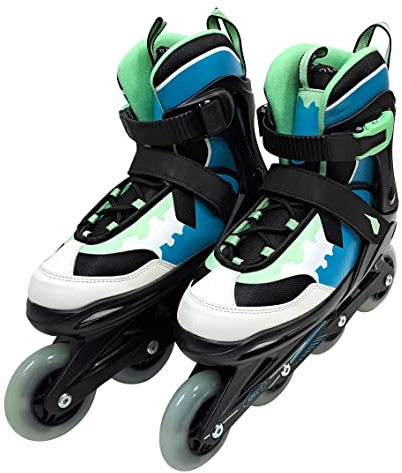 FASports Karuso Pattini in linea per adulti 37-41, pattini in linea per bambini 29-34, bambini in linea 35-40 ragazze/ragazzo, regolabili, ruote LED da 80 mm, pattini in linea da uomo/donna