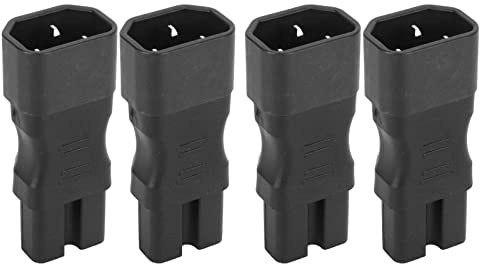 ciciglow 4-teiliger Professioneller Netzkabel-Adapteranschluss, IEC320 C14 auf IEC320 C15, Schwarz, Stecker auf Buchse, Typ F, für Laptop, Desktop, Server, USV, PDU