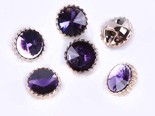 ANVALI Möbelnägel for Polstermöbel, Sofanägel, dekorative lila Strass-Harz-Nähknöpfe, 20 Stück – 12,5 mm, 1/2 (Color : F)