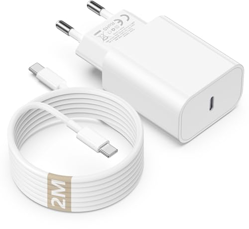 iPhone 17 16 15 Ladekabel mit Ladegerät stecker, 20W USB C Schnellladegerät netzteile mit USB C Kabel 2M für Apple iPhone 17 Air/16/15/Pro Max/Plus, iPad 12.9, 11 10/Mini/Pro/Air, ipad Adapter Type C