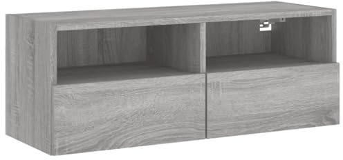 vidaXL Väggmonterad tv-bänk 2 st grå sonoma 80x30x30cm konstruerat trä, väggenhet, väggmonterad TV-enhet, väggmonterat skåp, TV-väggenhet, hängskåp