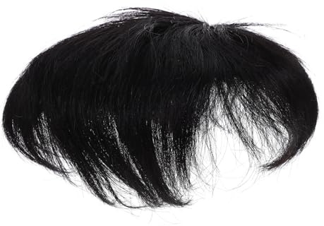 MAGICLULU 2 Stück Natürliche Nahtlose Glatzenperücke Für Männer Kurze Männer Männliches Haarteil Haarperücke 13 X 14 Cm Schwarz
