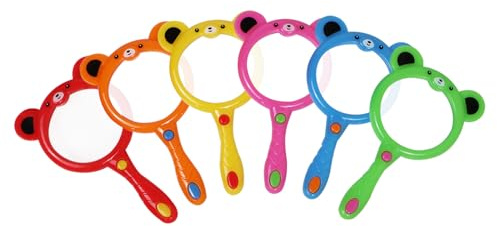 Lente di ingrandimento per bambini, 6 pezzi, mini lente d'ingrandimento 5x, per bambini, detective, feste, compleanni, regali, aule, lezioni in classe, osservazione scientifica ChierLyn