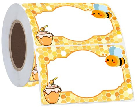 300Pcs Cute Bee Name Tags,2 * 3Inch Cute Bee Honeycomb Name Tags Label Name Badges for School Office Home Party Conferences