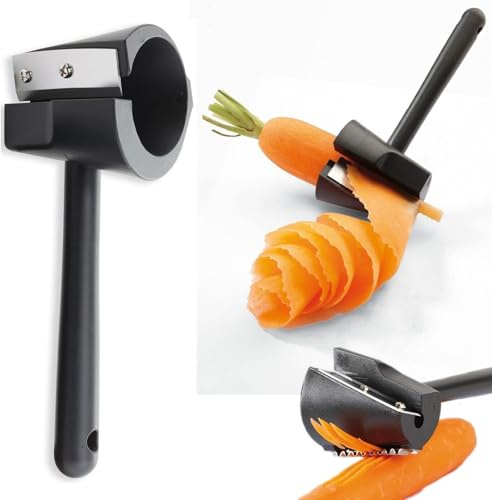 Rodillo de flores de embudo en espiral, cortador de flores en espiral, herramientas de guarnición, rizador y pelador de embudo en espiral for triturar zanahorias de mano, aparatos prácticos for cocina