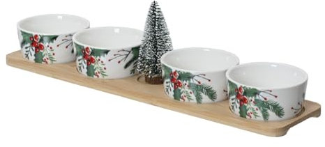 Kaemingk Tapas Set mit Blumen-Motiv, rechteckig, Porzellan