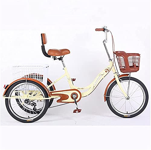 Erwachsene Cargo Dreiräder Beach Cruiser Bikes Shopping Dreirad für Erwachsene Senioren Damen Herren 1-Gang 3-Rad-Fahrrad Trike mit Einkaufskorb Dreirad Liegerad Fahrrad