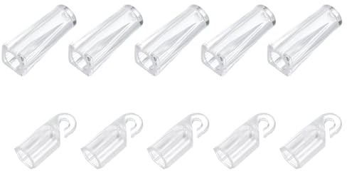 sourcing map Blind Wand Tilt Hook and Curtain Cords Fixture, 10Pcs Plastic Vertical Blinds Replacement Parts, for Broken Blind Curtains Parts Repair (Transparent)
