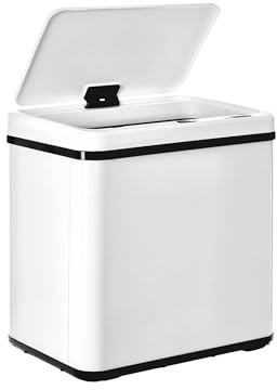 Well Home - Poubelle intelligente sans pieds avec ouverture automatique et contact manuel 30 l, 35,5 x 26 x 60 cm, couleur blanche