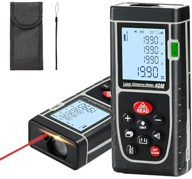 METRO LASER MISURATORE DI DISTANZA 40MT CON LIVELLA DISPLAY LCD A BATTERIA IP54
