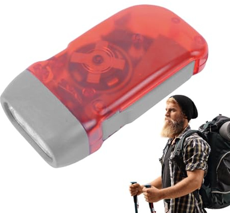 BommFu Que Camina La Linterna LED | Antorcha De Presión Manual | Linterna De Dínamo De LED - Para Acampar, Caminar, Otoño Y Supervivencia, No Requiere Baterías, Ecológica Y Recargable