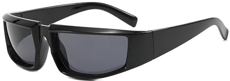 AYBIOSD Polariserade Y2K-solglasögon för män kvinnor mode sport solglasögon retro wraparound solglasögon UV400 skydd för körning resor,Black