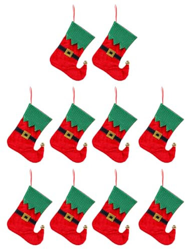 yanwuwa 10 x Weihnachtsgürtelstrümpfe, Dekoration, Festival, Kleidung, Weihnachtsstrümpfe, verstellbare Geschenksocken für Urlaubsspaß