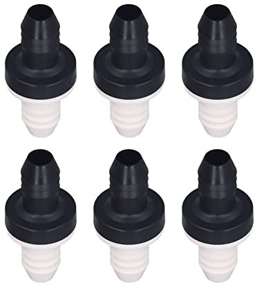 Rückschlagventil, Kunststoff, Rückschlagventil, 1-Wege-Inline-Ventil für Flüssigkeiten und Gas, 10 mm, Schnittstellendurchmesser CDBS6, ABS-Schale, Silikon-Gummimembran, 6 Stück
