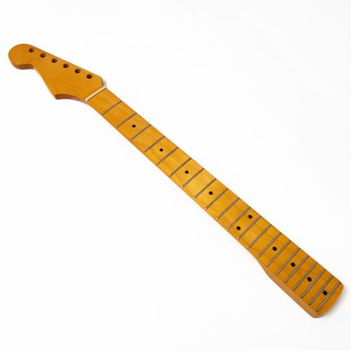 22 Bünde Kanadischer Ahorn-Gitarrenhals, umgekehrte Kopfplatte aus Palisander-Griffbrett, für Fender Strat-Gitarrenteile