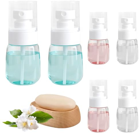 Aohyue 6 Pièces Flacon Spray Vide, Vaporisateur Parfum, Brumisateur Rechargeable, Flacon Voyage, 30ml Bouteille Spray Vide, Plastique Transparent Réutilisable pour Parfum, Lotion, Shampooing