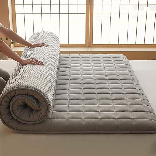 Futon Matratze Faltbares,100x200 Traditionelle Schlafmatte Extra Dicke,Karierte japanische Futon-Matratze,Weich und bequem(BB,90x200cm)