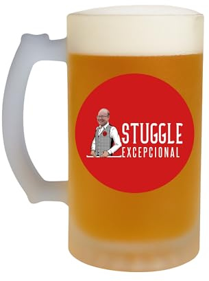 SelfHold Personalised Madrí Stein Beer Glass | Add Your Face & Name on 16oz Beer Stein Glass with Frosted Coating | Customized Gift for Everyone | Custom Printed Madrí Excepcional Design