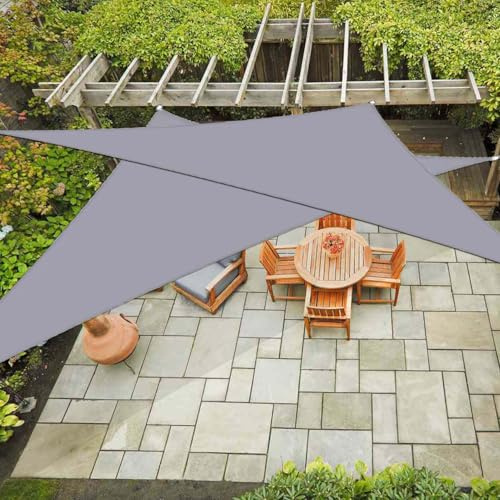 Strapazierfähiges Sonnensegel, dreieckig, 6 x 6 x 6 m, wasserdicht, für Terrassen, Garten, Hinterhof, UV-Block-Markise für ultimativen Sonnenschutz
