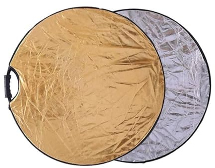 Runder Fotografie-Lichtreflektor, 5-in-1-Fotografiereflektor, Mehrfarbig, 60–110 cm(60CM-Gold Slver)