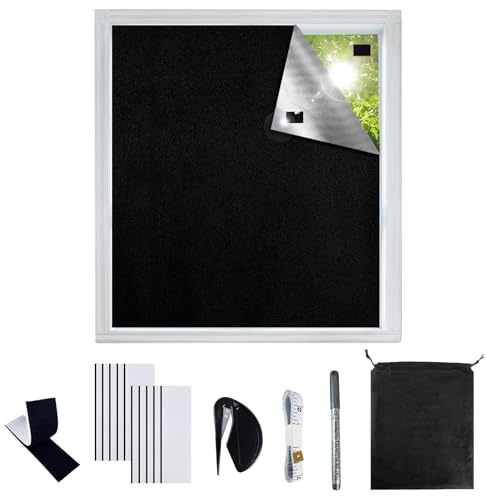 SUPEASY Verdunklungsrollo ohne Bohren, 200x147 cm, zuschneidbar für viele Fensterformen, 100% Blackout, Hitzeschutz & UV-Schutz, zum Kleben für Schlafzimmer, Kinderzimmer & Wohnmobil