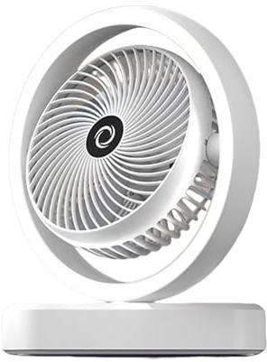 Ventilador de escritorio personal – Pequeño enfriador de aire recargable, ventilador oscilante con luz de maquillaje | Ventilado de refrigeración para escritorio portátil de 3 velocidades para dormit