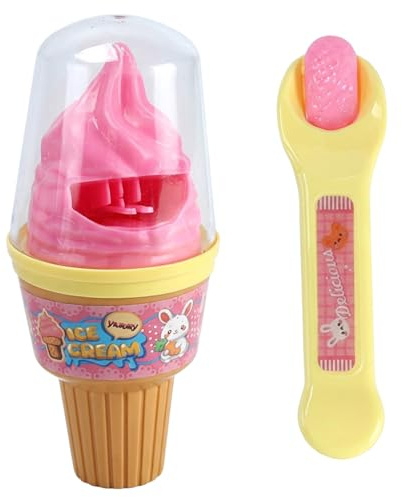 Faroby Jouet de crème glacée, Jouet de Pudding avec cuillère, Alimentation crème glacée, Jouets d'alimentation Pudding pour poupées, Nourriture Jeu Simulation