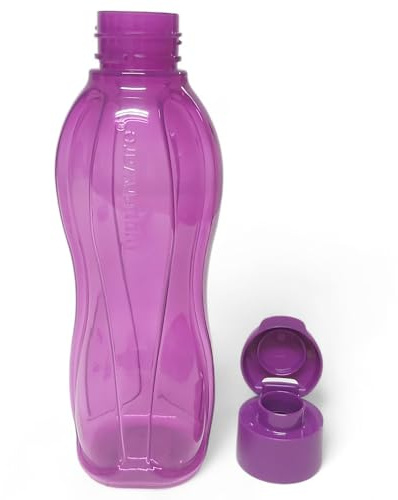 Tupperware to Go Eco 500ml Eco Easy Flip Top Trinkflasche EcoEasy für Flasche für Sportfreund to go unterwegs Sport Arbeit Fitness Getränke XL 0,5 Liter Ecoeasy lila aubergine