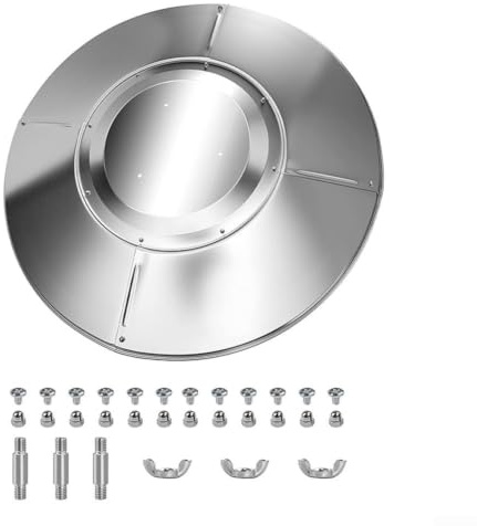 Bouclier réflecteur en aluminium pour parasol chauffant à gaz extérieur Housse de protection contre la chaleur antirouille Argenté (4 + 1 avec entretoise)