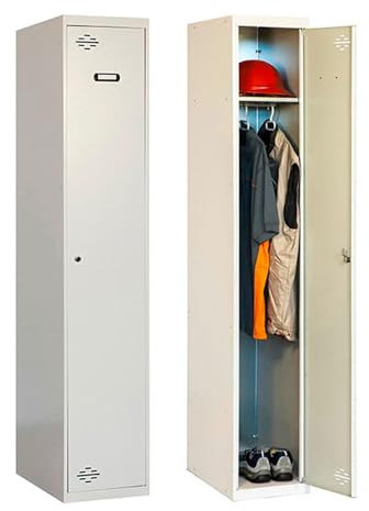 Simon Rack Casier Vestiaire Metallique, 1 Porte, Comprend la Clé, 1800x400x500 mm, Gris - Simonlocker