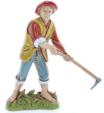 Moranduzzo Bêcheur pour Crèche de 10 Cm Échelle 1:20 - Figurines de Crèche Indestructibles - Style 700', Peinture Finition à la Main, Produit Officiel, Fabriqué en Italie, Sculpteur M. Landi
