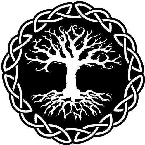 Samunshi® Aufkleber Yggdrasil mit Knoten B Vikings Wikinger für Auto Motorrad in 11 Größen und 25 Farben (10x10cm schwarz)