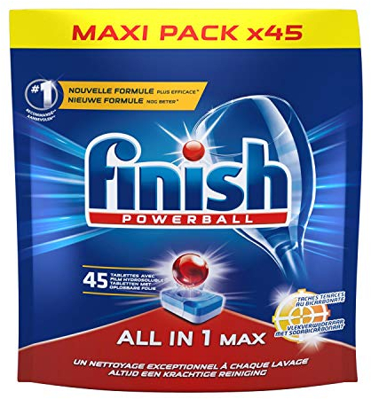 Finish Powerball Tout en 1 Max Taches Tenaces pastilles Lave-Vaisselle - 135 pastilles