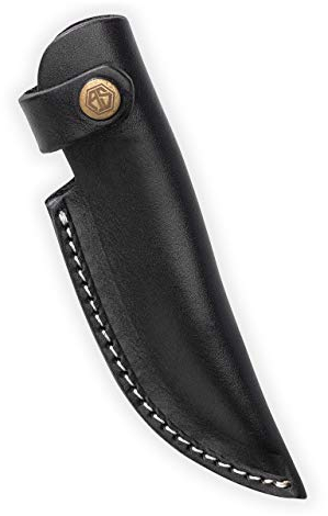 Angus Stoke Messerscheide Leder - Messeretui extra Dickes Echtleder - Messertasche Gürtel - Messer Scheide Jimmy (schwarz)