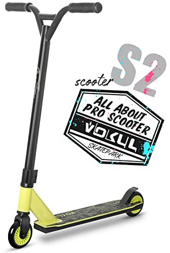 VOKUL Pro-Scooter für Teenager, Stunt-Scooter für Kinder ab 6 Jahren, Trick-Scooter für BMX-Einsteiger (neu-gelb)