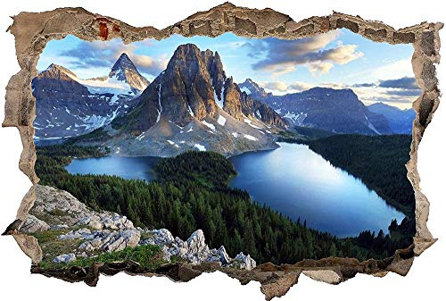 Wandtattoo Berg Berg Wandloch Wandsticker Wandaufkleber 3D-Effekt Durchbruch für Babyzimmer Kinderzimmer 60x90cm