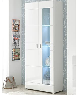 möbelando Vitrine Standvitrine Beistellschrank Vitrinenschrank Wohnzimmer Schrank Ella I