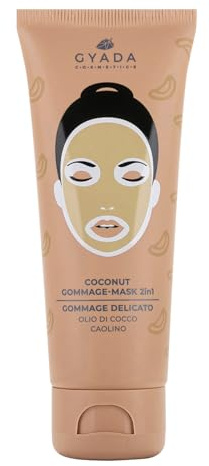 GYADA COSMETICS, Gommage Visage 2-en-1 Gommage à la Noix de Coco, Exfoliant et Purifiant, Rend la peau hydratée et non irritante, à l’huile de Coco et au beurre de karité, 15 ml