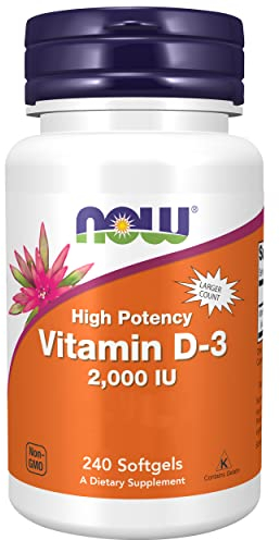 Now Foods, Vitamin D3 Depot, 2000 IU, Colecalciferolo, Altamente Dosato, 240 Softgels, Testato in Laboratorio, Senza Soia, Senza Glutine, non OGM