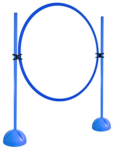 SPORTIKEL24 Kombi-Ring-Hürdenset – Ring ø 70 cm & Stangen 100 cm – Training der Sprungkraft & Koordination – mit befüllbarem X-Standfuß – Agility-Hürde für Fußball, Leichtathletik & Hundesport