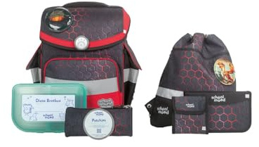 SCHOOL-MOOD Timeless mit LED Patchy Schulranzen-Set 7-teilig Mika